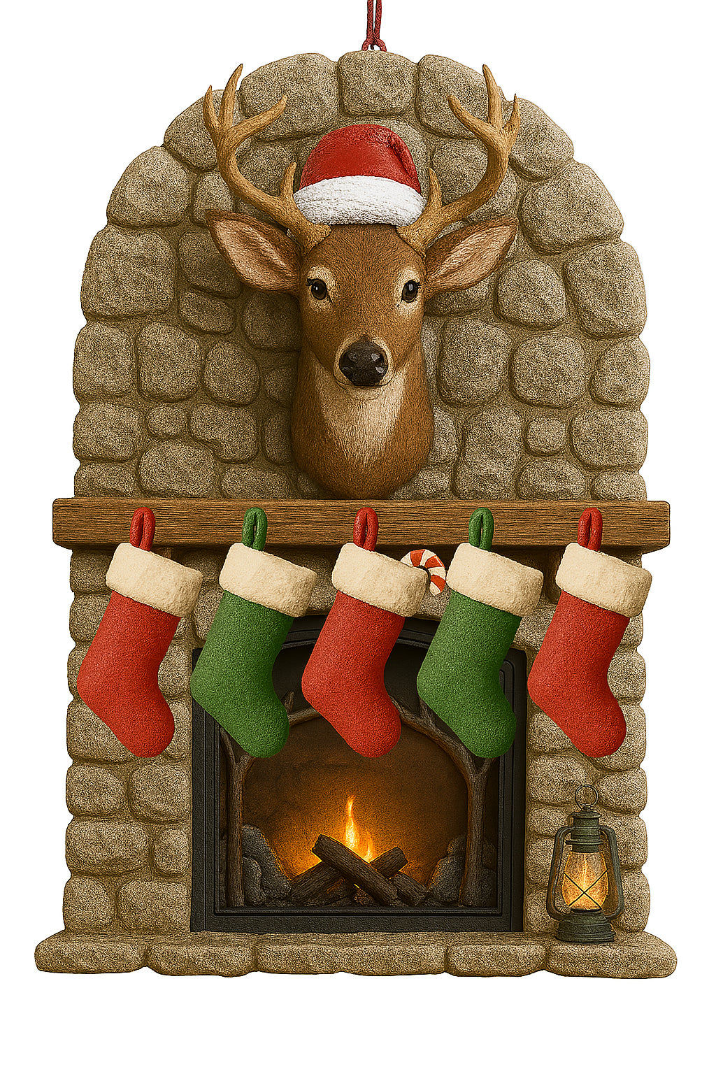 Deer Head Fireplace